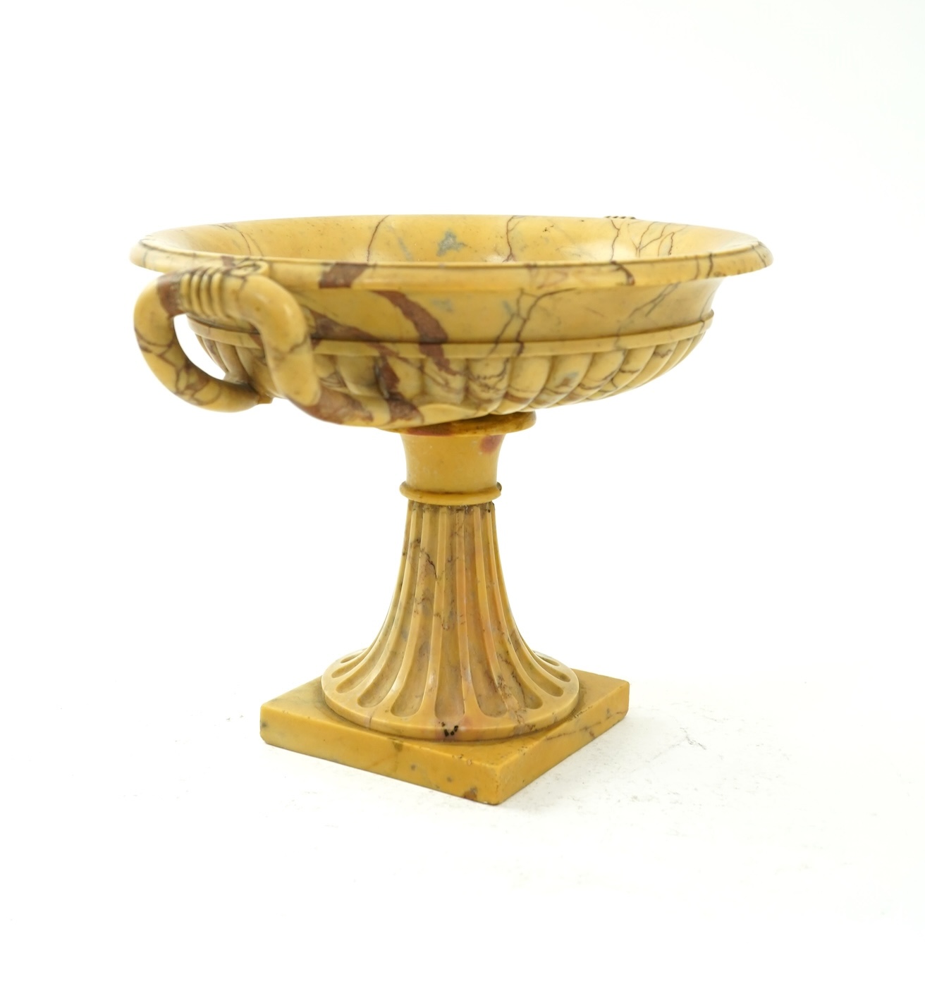 An Italian Grand Tour sculpted sienna marble tazza, c.1830